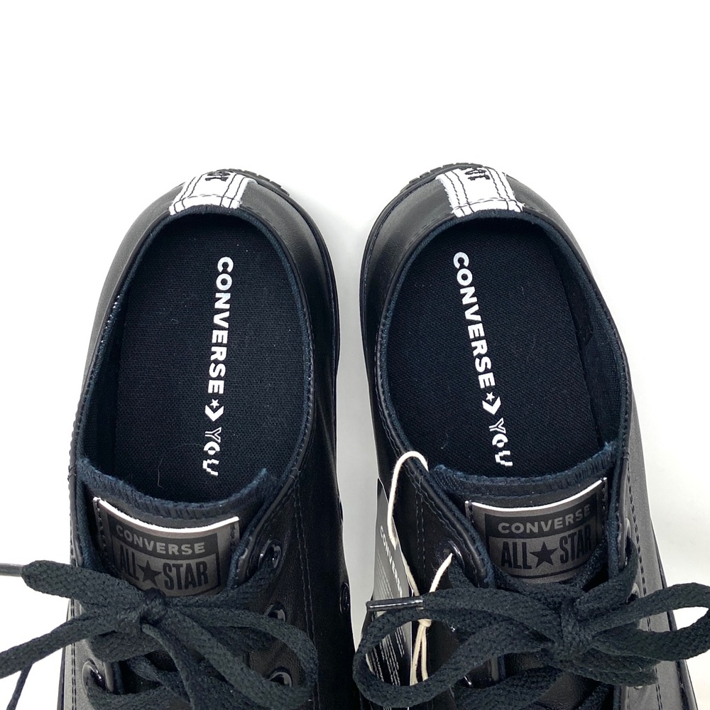 Converse Ctas Low Top Black Leather Wedding Men’s Sneakers Custom A02251C-BLK - Picture 8 of 12